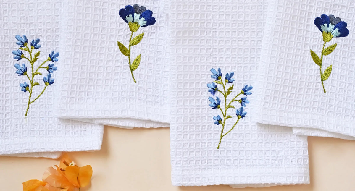 Cotton waffle towels from Cananor Guild