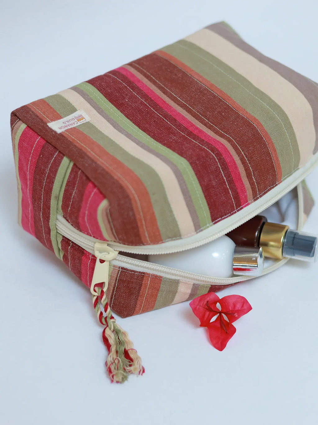 carmine red toiletry bag