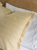 Autumn Chamomile Checkered Fringe Cushion Cover – alternate view