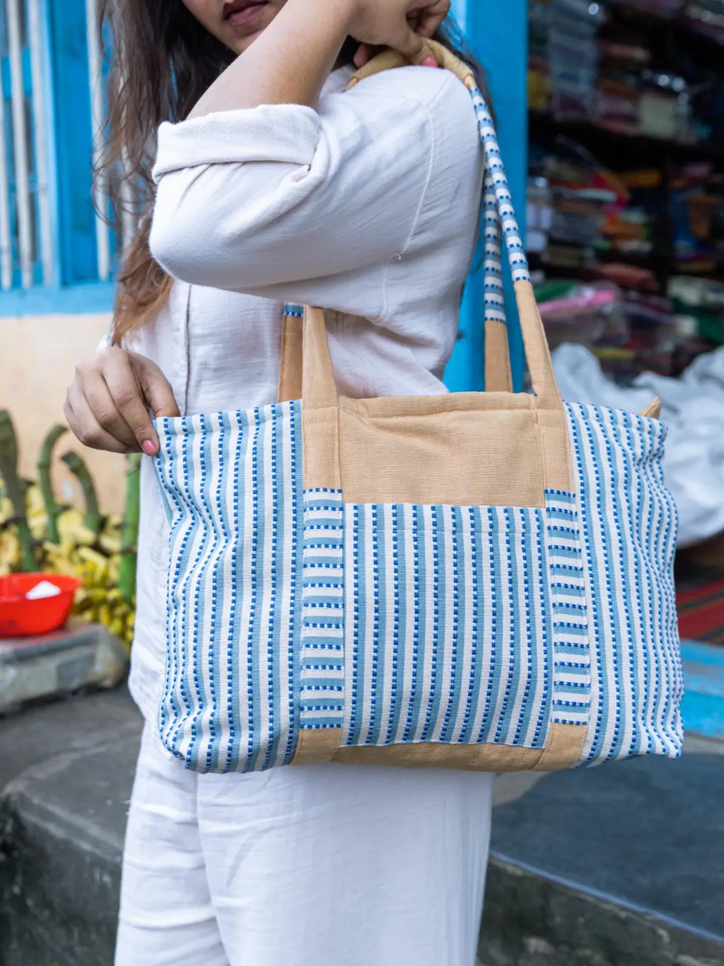 Lagoon Mist Cream Tote Bag