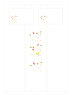 Bees and Blossom bed linen set layout with a white sheet and two embroidered pillowcases