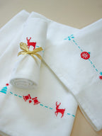 Bells and Baubles Festive Kerala Bath Towels with Gift Bag – Set of 2 – Thorth