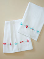 Bells and Baubles Festive Kerala Bath Towels with Gift Bag – Set of 2 – Thorth – alternate view