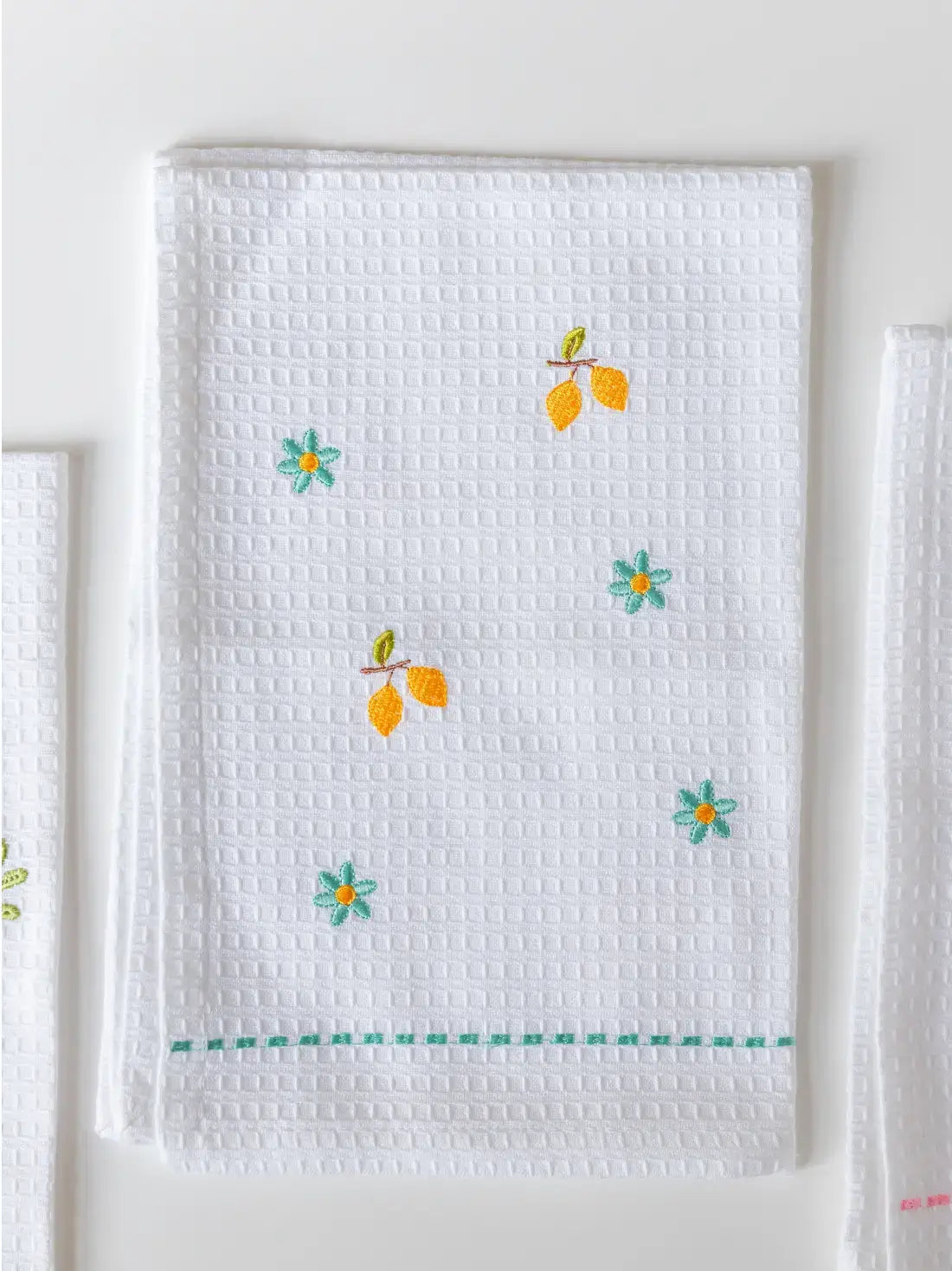 Blossom Bows Embroidered Cotton Waffle Hand Towel - Set of 3 – alternate view