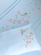 Sakura Cloud Blue Embroidered Duvet Cover Set in 400TC -240 x 220 cm – alternate view