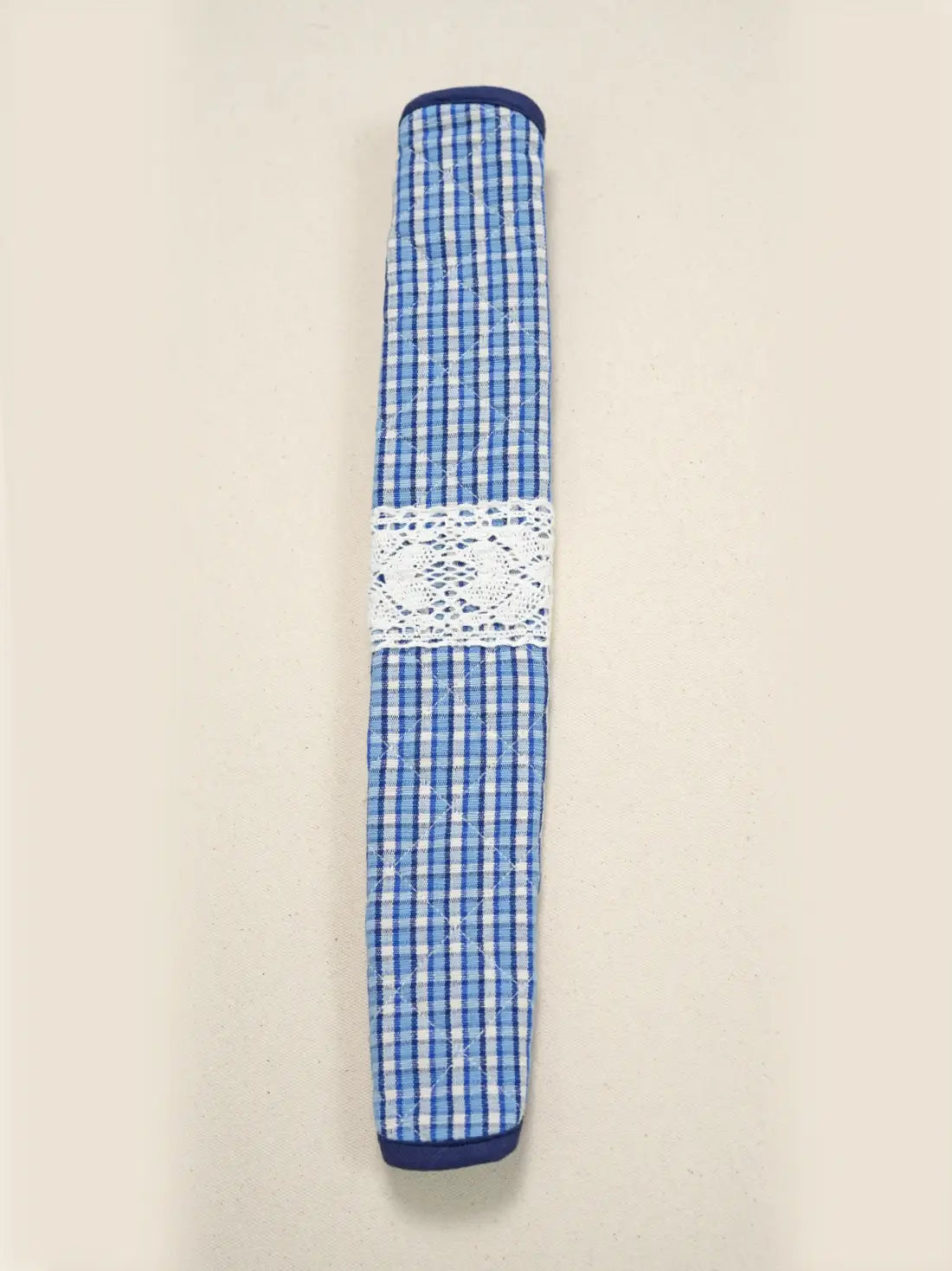 Blueberry Checks Fridge Handle Cover – alternate view