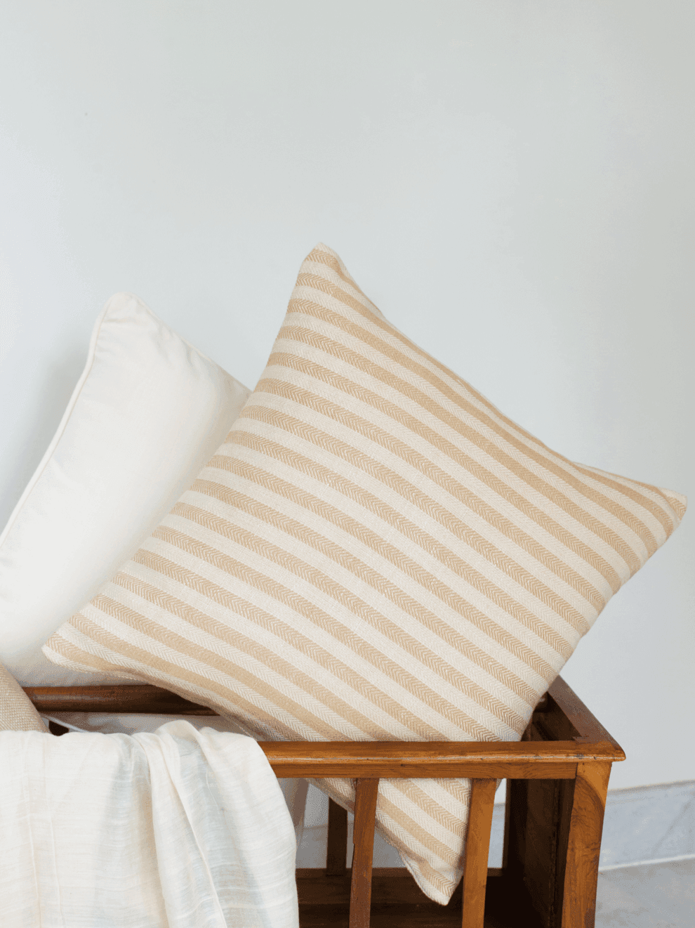 Twill Beige Cushion Cover