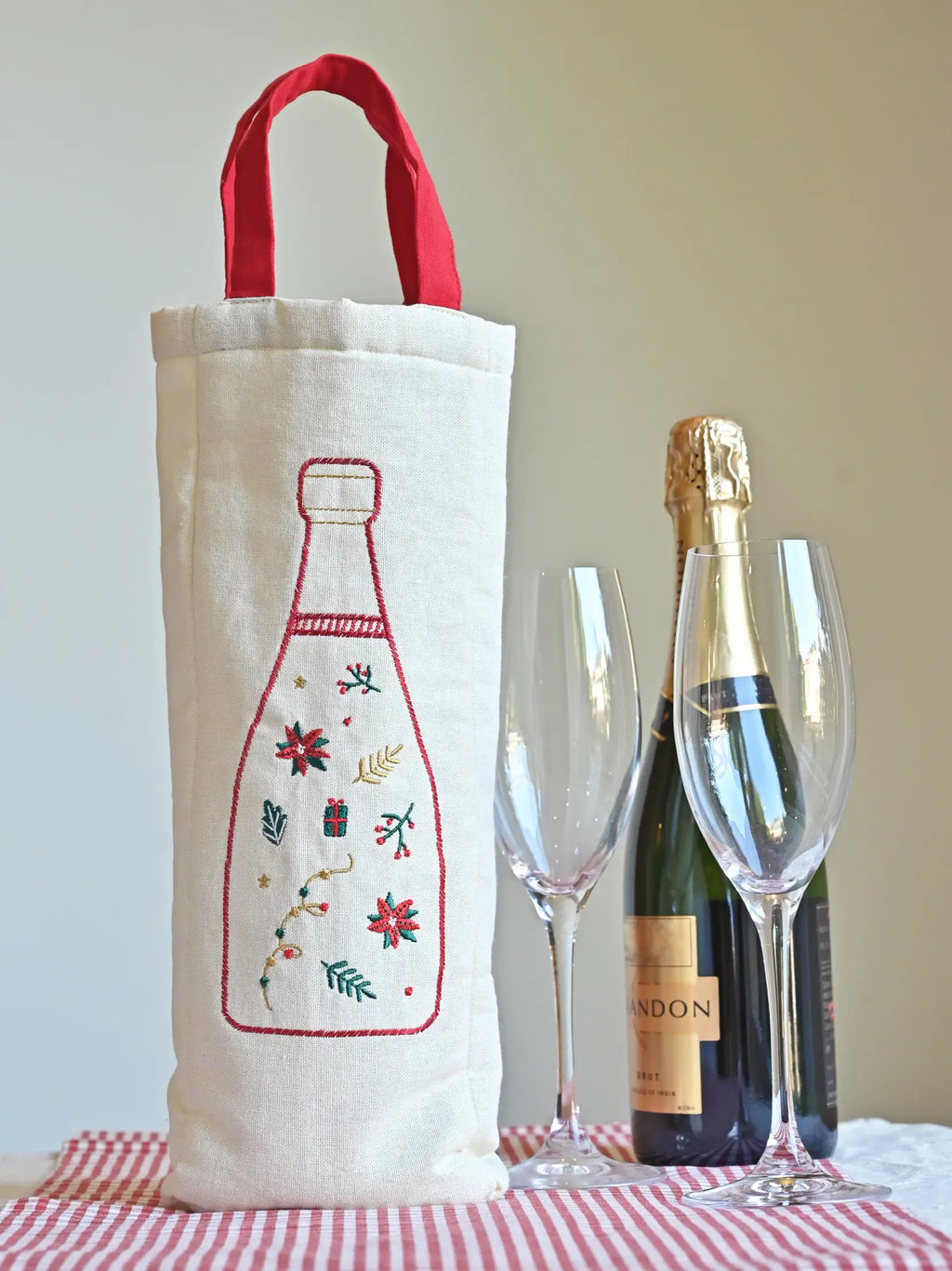 Celebration Bottle Gift Bag – Embroidered