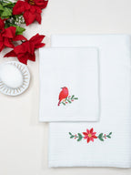 Red Robin Waffle Towel Gifting Set – Bath & Hand Towel