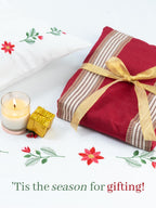 Poinsettia Red embroidered 500TC cotton bedsheet set
