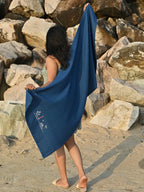 Coastal Vista Blue Honeycomb Cotton Towel Set of 3 - Bath, Hand and Face – alternate view