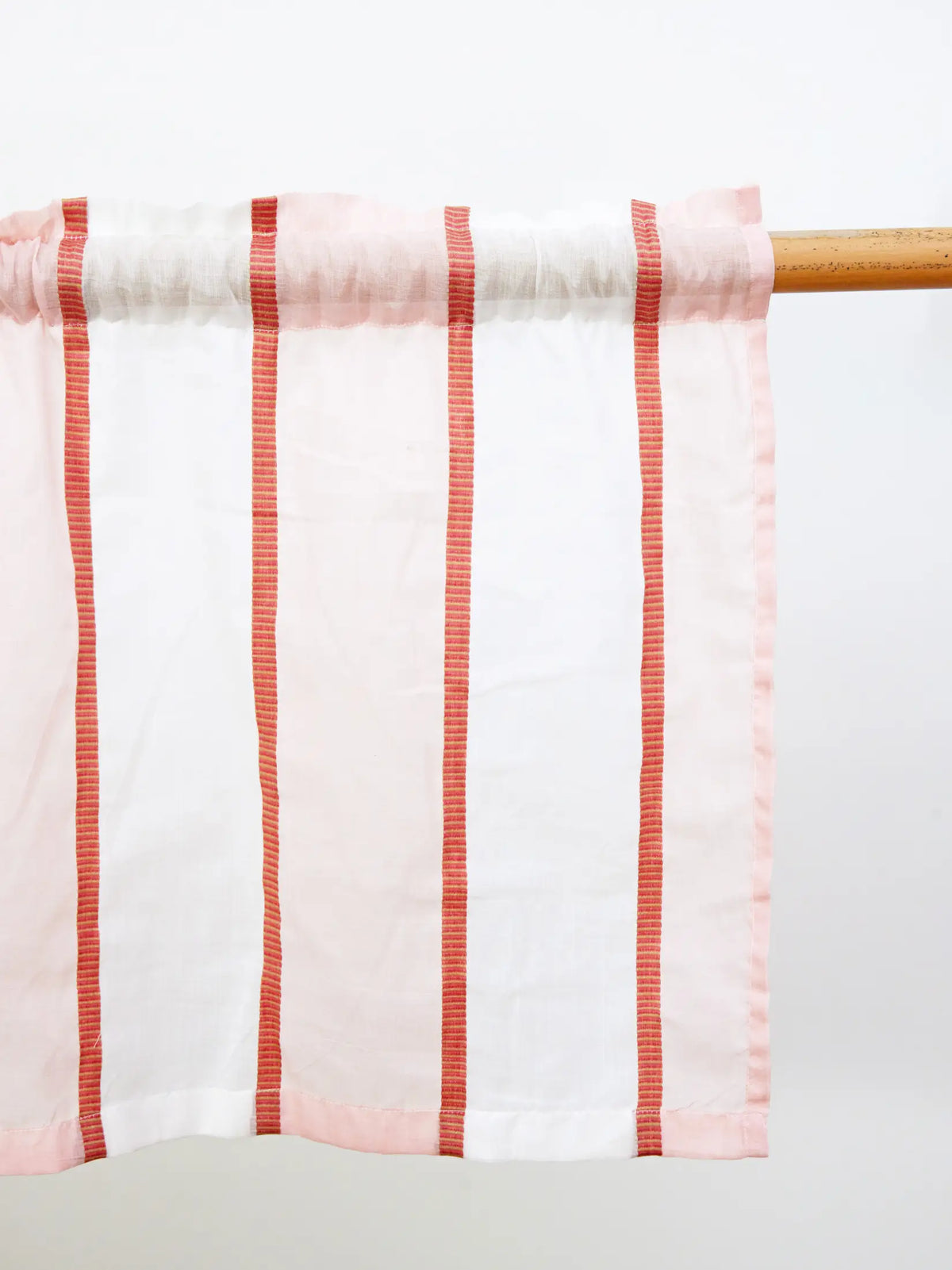 Coral Peach Handwoven Sheer Cotton Curtain – alternate view