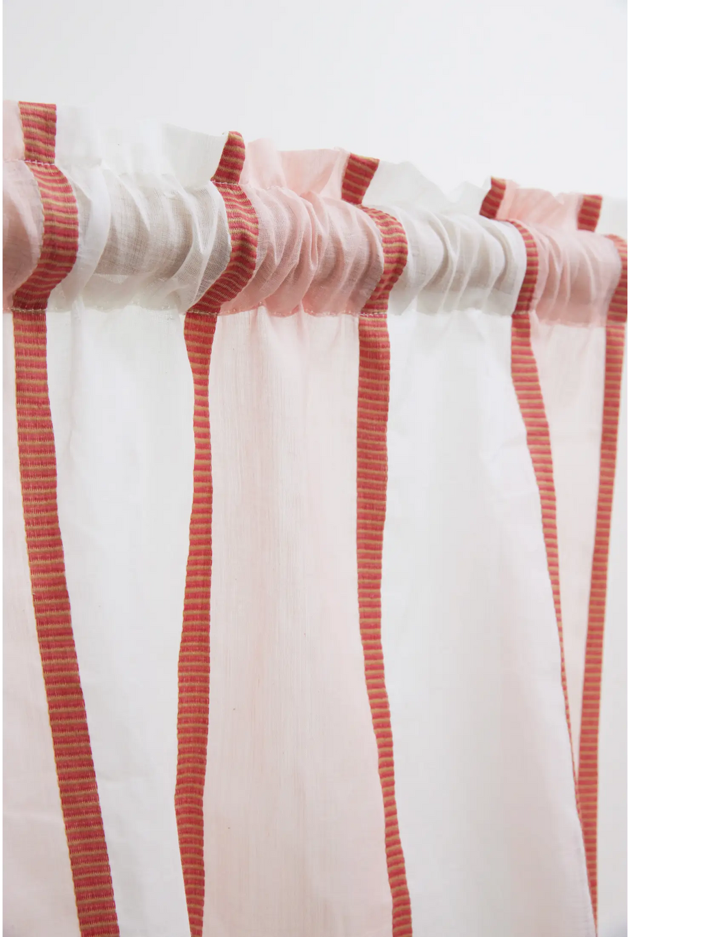 Coral Peach Handwoven Sheer Cotton Curtain – alternate view