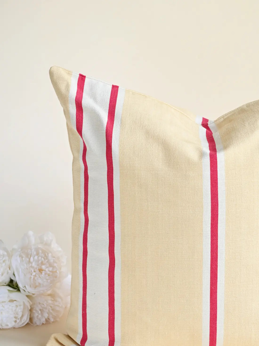 Creamy Cloud Stripe Cushion Cover – alternate view