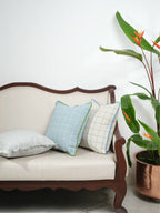 Denim Blue Checkered Cushion Cover – alternate view
