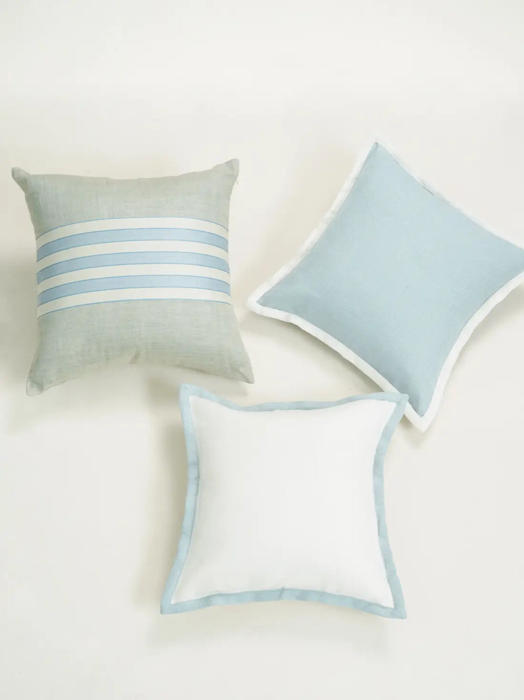 Elysian Blue Linen Twill Weave Cushion Cover – alternate view