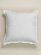 Floral Grace White Embroidered Cushion Cover – alternate view