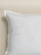 Floral Grace White Embroidered Cushion Cover – alternate view