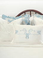 Floral Grace White Embroidered Cushion Cover – alternate view