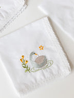 Garden Whimsy floral embroidered cotton handkerchief detail