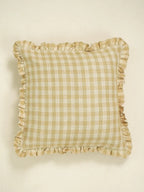 Hampton Beige Ruffle Linen Cushion Cover