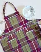 Harvest Moss Maroon Checks Apron – alternate view
