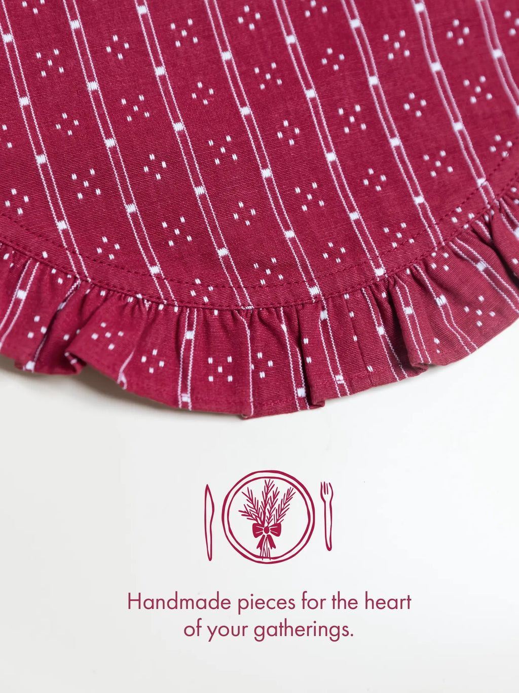 Hearthside Burgundy Ruffles Table Mat – alternate view