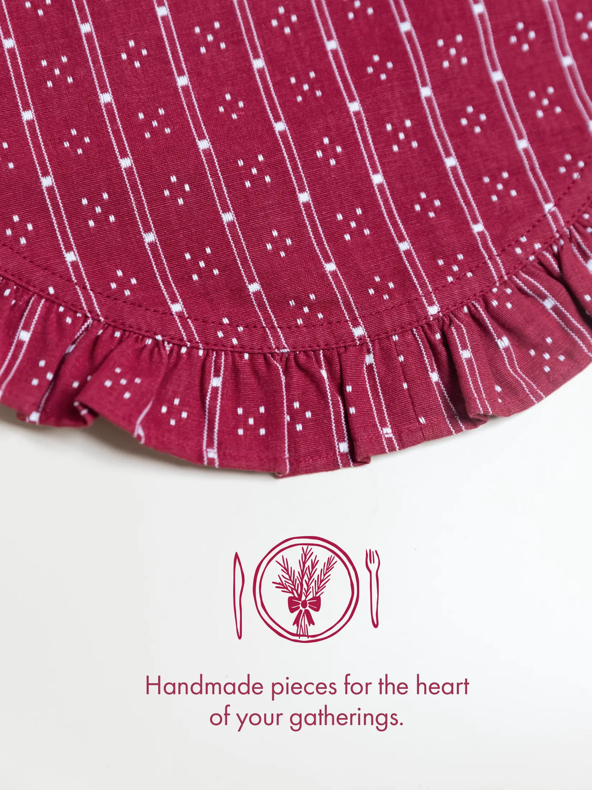 Hearthside Burgundy Ruffles Table Mat – alternate view