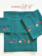 Holiday Spirit Green Bath Linen Set – Bath, Hand and Face with Gift Bag – alternate view