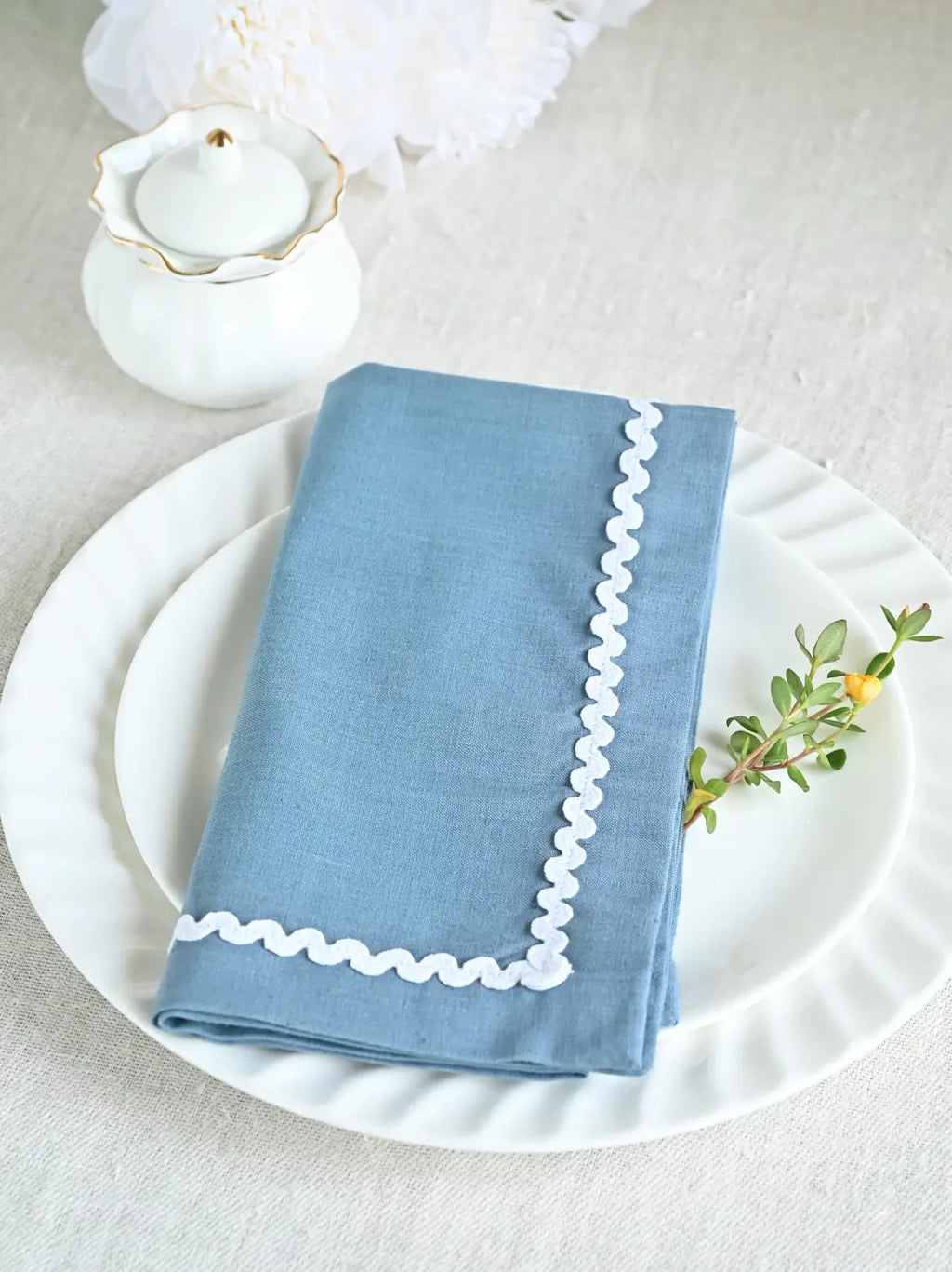 Hydrangea Blue Table Napkins - Set of 4
