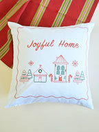 Joyful Home Embroidered Cushion Cover