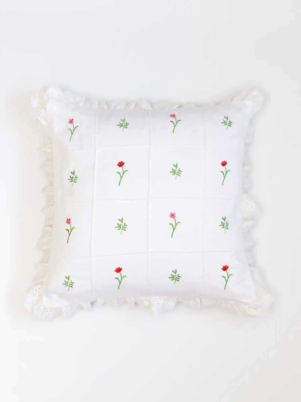 Keepsake Garden Pintuck Embroidered Cushion Cover