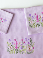 Lavender Meadow Cotton Waffle Towel Set of 3 – Bath, Hand and Face