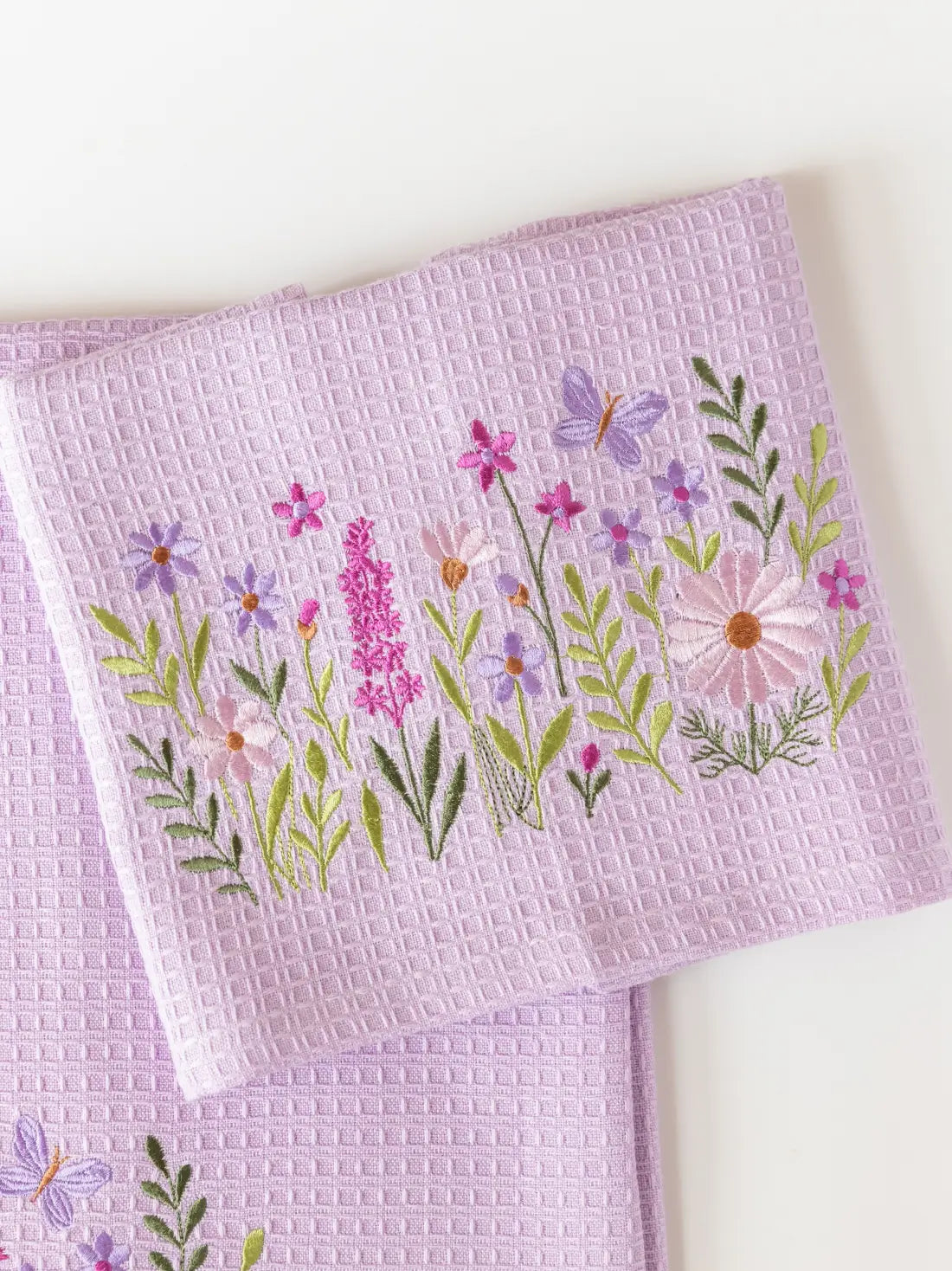 Lavender Meadow Cotton Waffle Towel Set of 3 – Bath, Hand and Face – alternate view