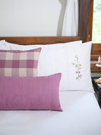 Lilac Checks Cushion Cover – alternate view