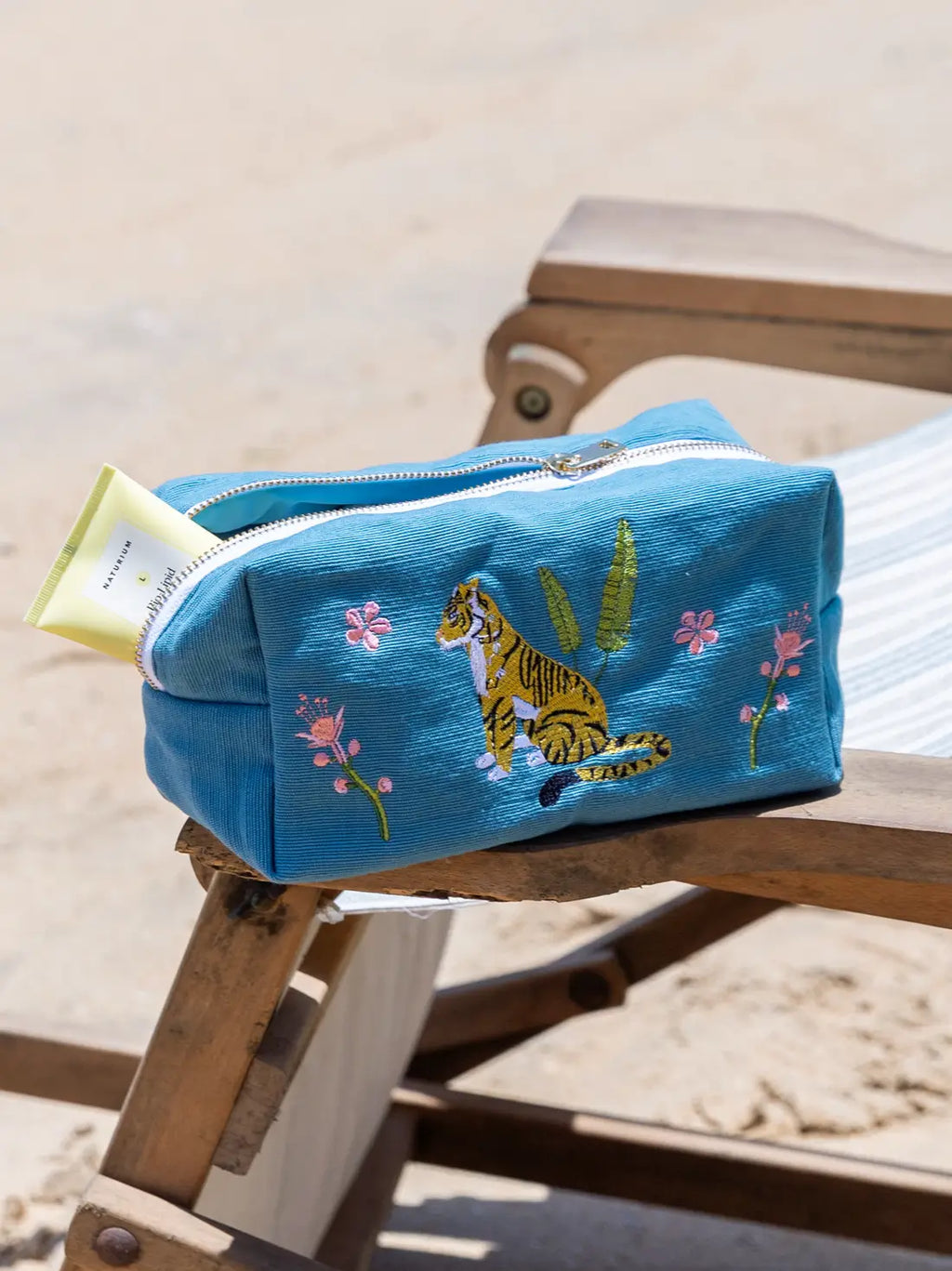 Malabar Tiger Ocean Blue Toiletry Bag