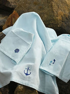 Malabar Coast Blue Waffle Towel Set - Bath, Hand & Face Towel – alternate view