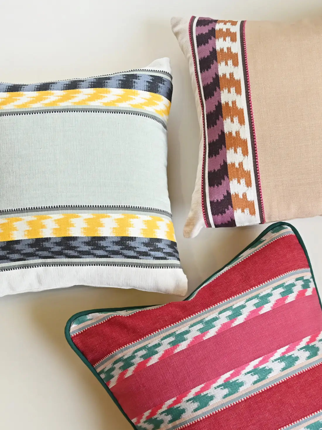 Matmi Beige Ikat Cushion Cover – alternate view