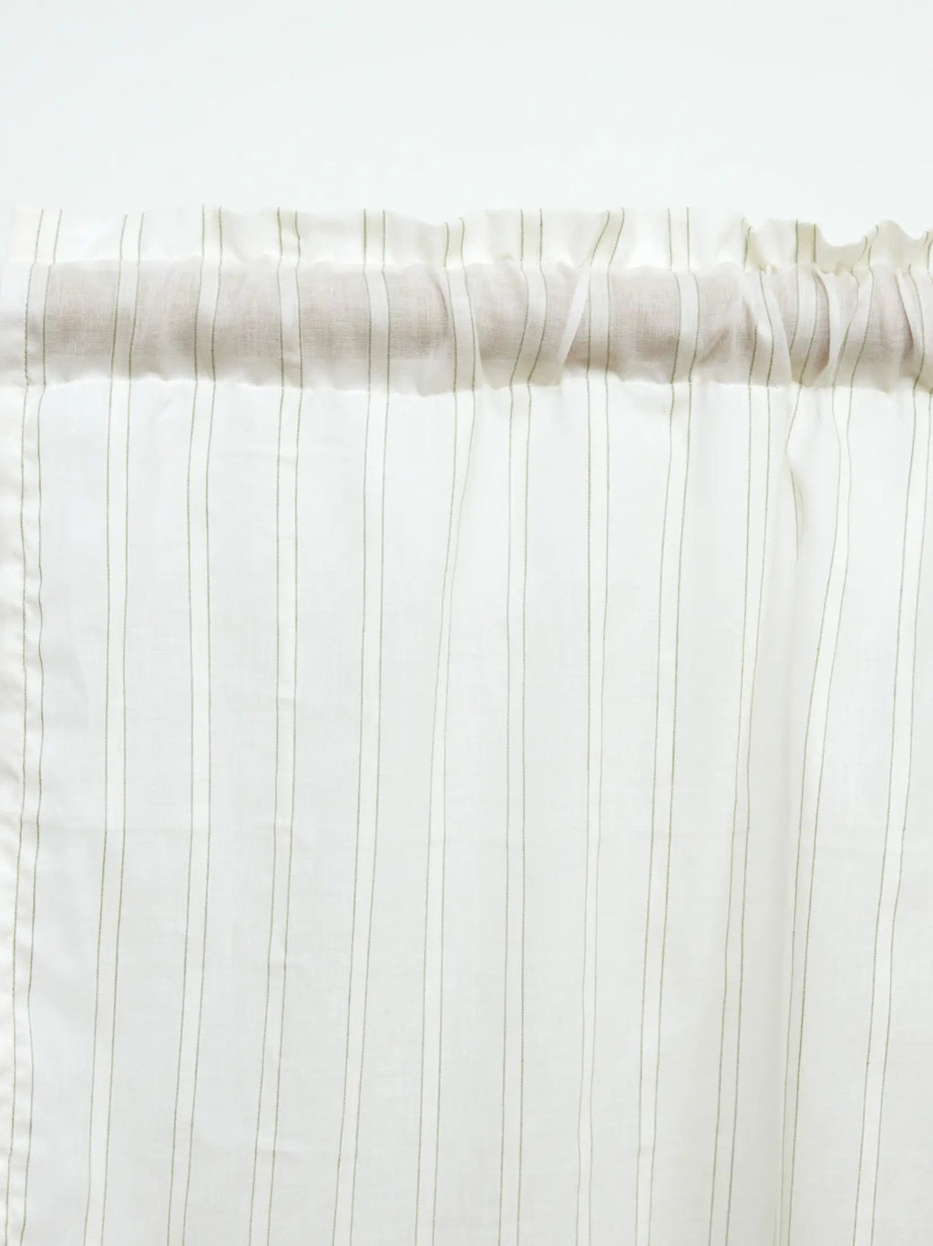 Moss Green and White Handwoven Sheer Cotton Curtain – alternate view