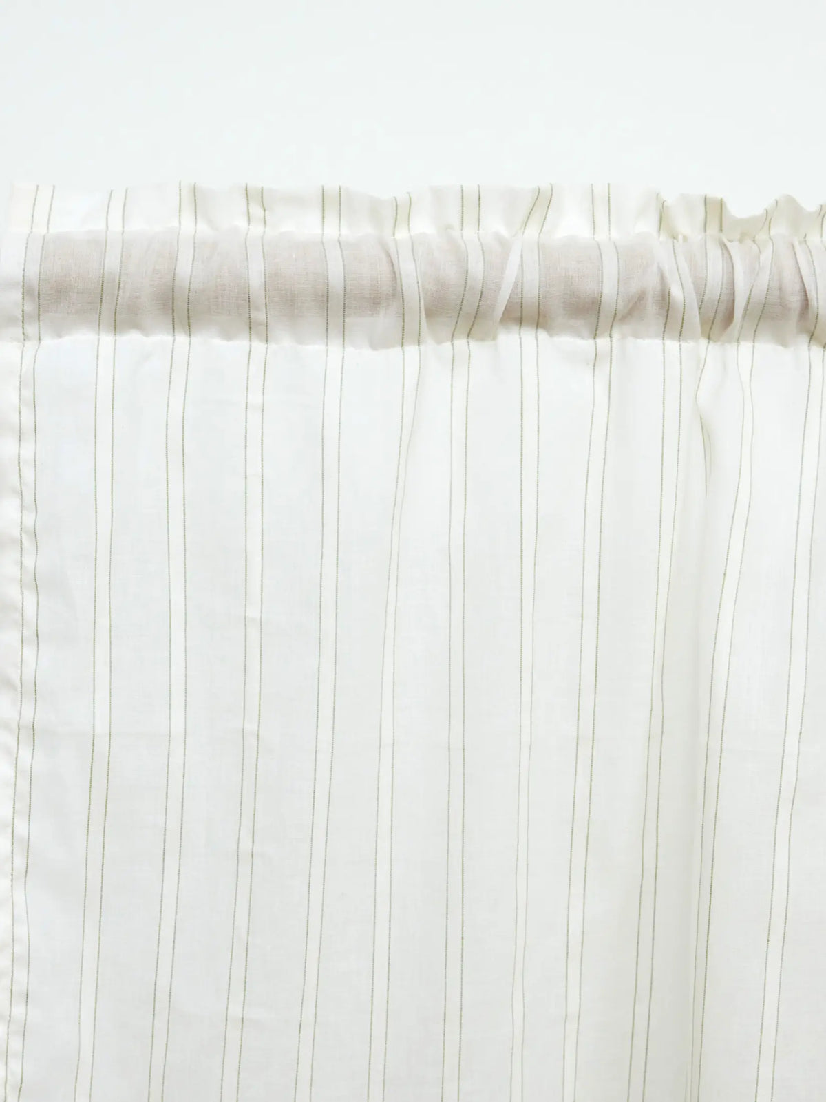 Moss Green and White Handwoven Sheer Cotton Curtain – alternate view