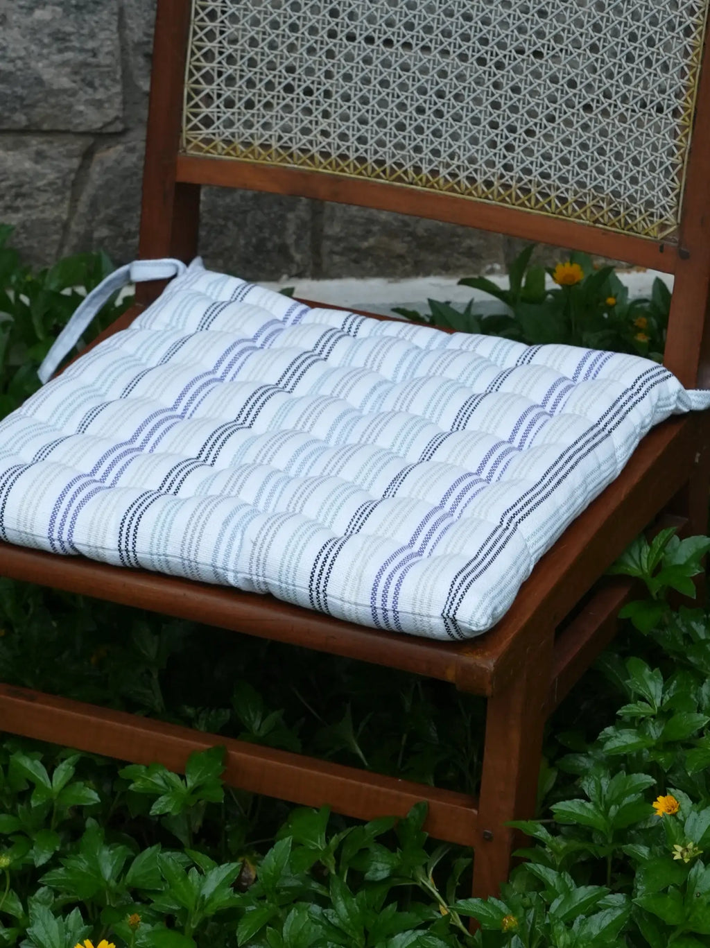 Orchard Stripe Cotton Seat Pad – alternate view