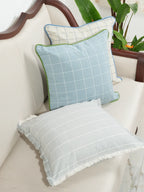 Pale Gray Checkered Cushion Cover – alternate view