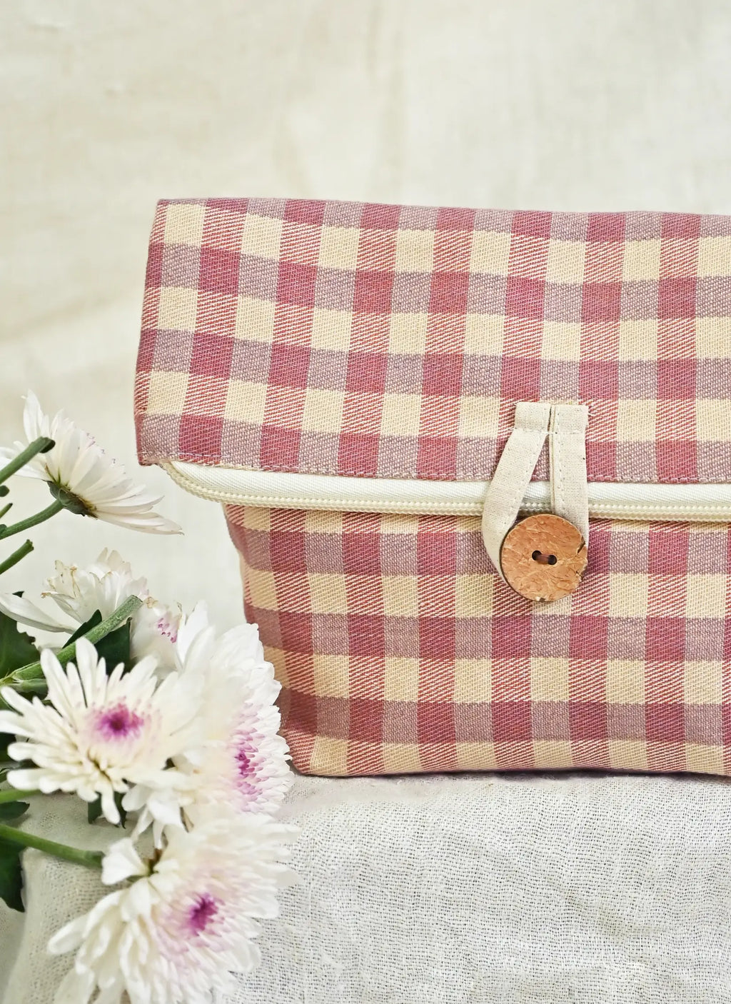 Pastel Periwinkle Violet Handwoven Toiletry Bag – alternate view