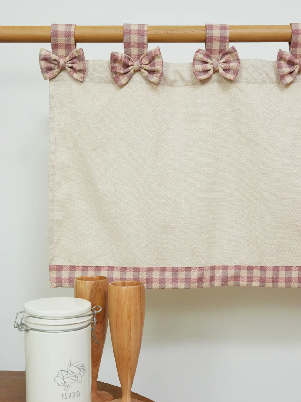 Pastel Purple and Beige Handwoven Cotton Curtain