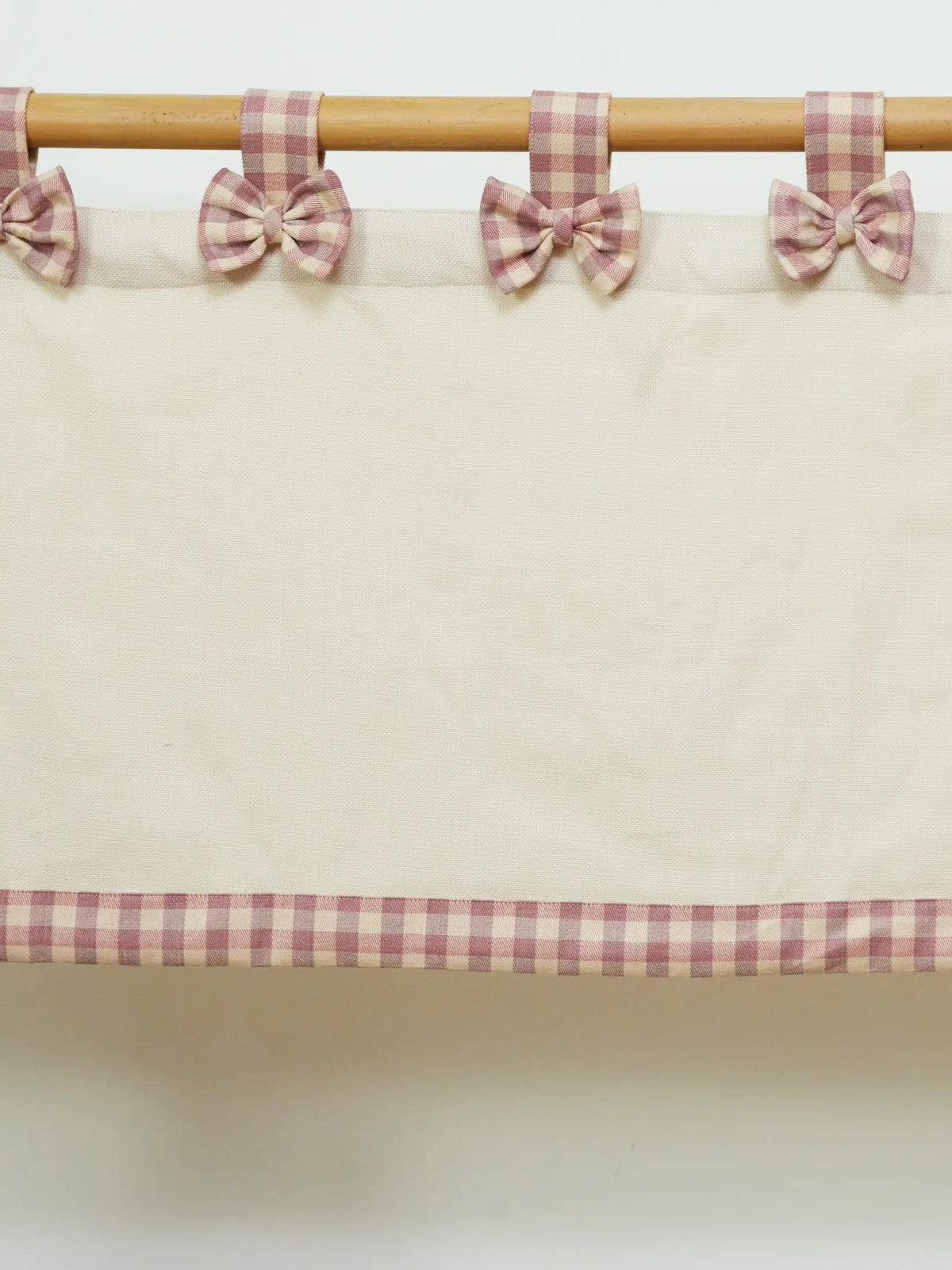 Pastel Purple and Beige Handwoven Cotton Curtain – alternate view
