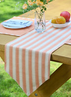 Peach Hibiscus Handwoven Table Runner – alternate view
