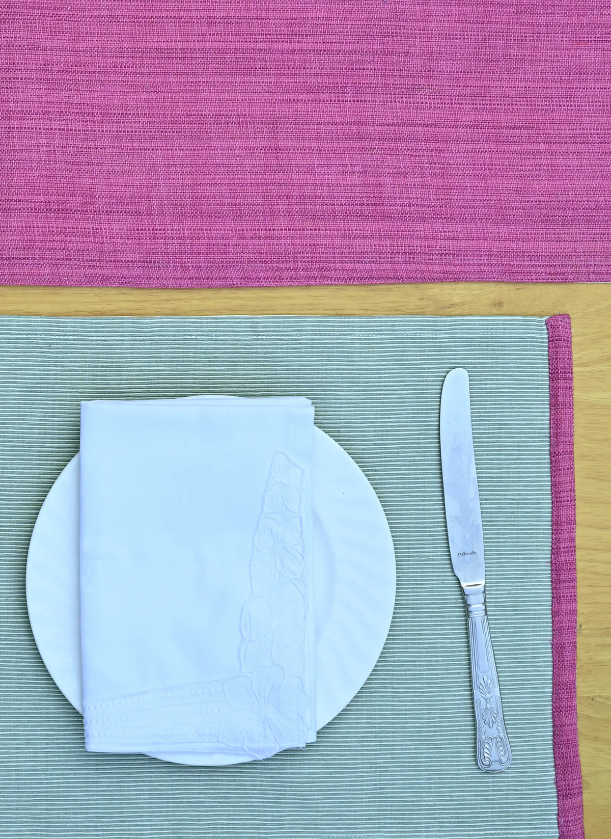 Pink Frangipani Handwoven Table Mats – alternate view