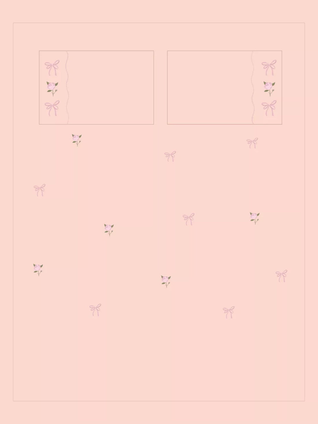 Pink Bedsheet set with floral and bows embroidery mock up