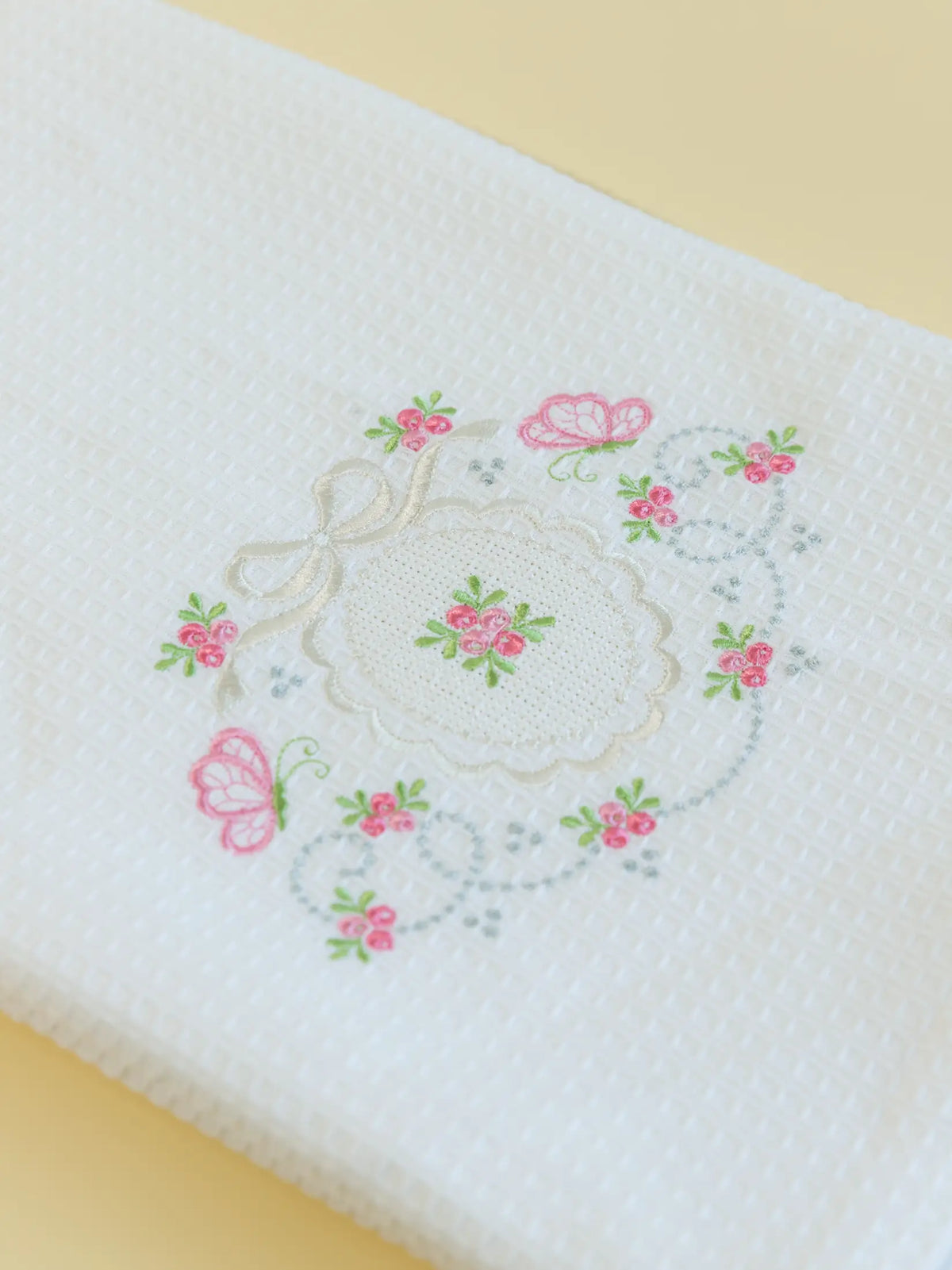 Primrose White Cotton Waffle Towel Set of 2 – Bath & Hand Towel – alternate view