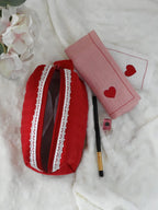 Hearts Bundle - Handwoven Toiletry Bag & Towels Gifting Set – alternate view